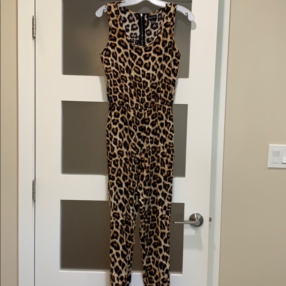 Leopard Print Pant Romper